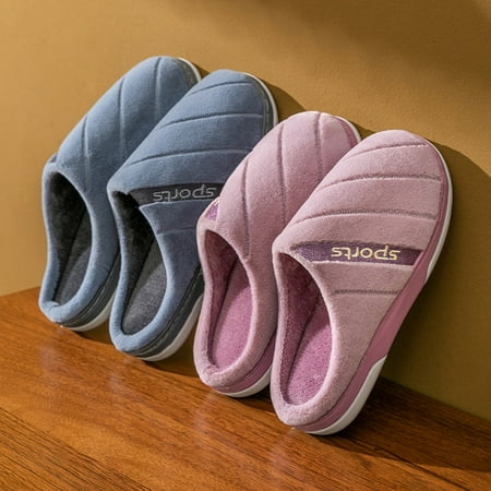 

Gubotare Isotoner Slippers Women Women s Memory Foam Slippers Knitted Fur Collar House Shoes Anti-Skid Sole for Indoor & Outdoor Purple 6.5