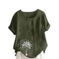 thumbnail image 2 of Lydiaunistar Summer Tops for Women Lightweight Polyester Casual Blouse, Button-Up Short Sleeve T-Shirt Perfect for Spring, Summer, and Fall Sizes SS-5XL, 2 of 3