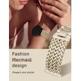 thumbnail image 5 of TOYOUTHS Dressy Metal Watch Band Compatible with Samsung Galaxy Watch 7/6/5/4/FE 40mm 44mm, Galaxy Watch 6 Classic 43mm 47mm, Galaxy Watch 5 Pro 45mm, 20mm Mermaid Galaxy Watch Band, 5 of 6