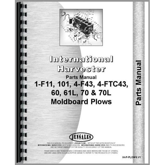 International Harvester 60L Plow Parts Manual