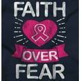 thumbnail image 2 of Faith Over Fear Breast Cancer Ribbon Womens Slim Fit Graphic Tee Brisco Brands L, 2 of 5