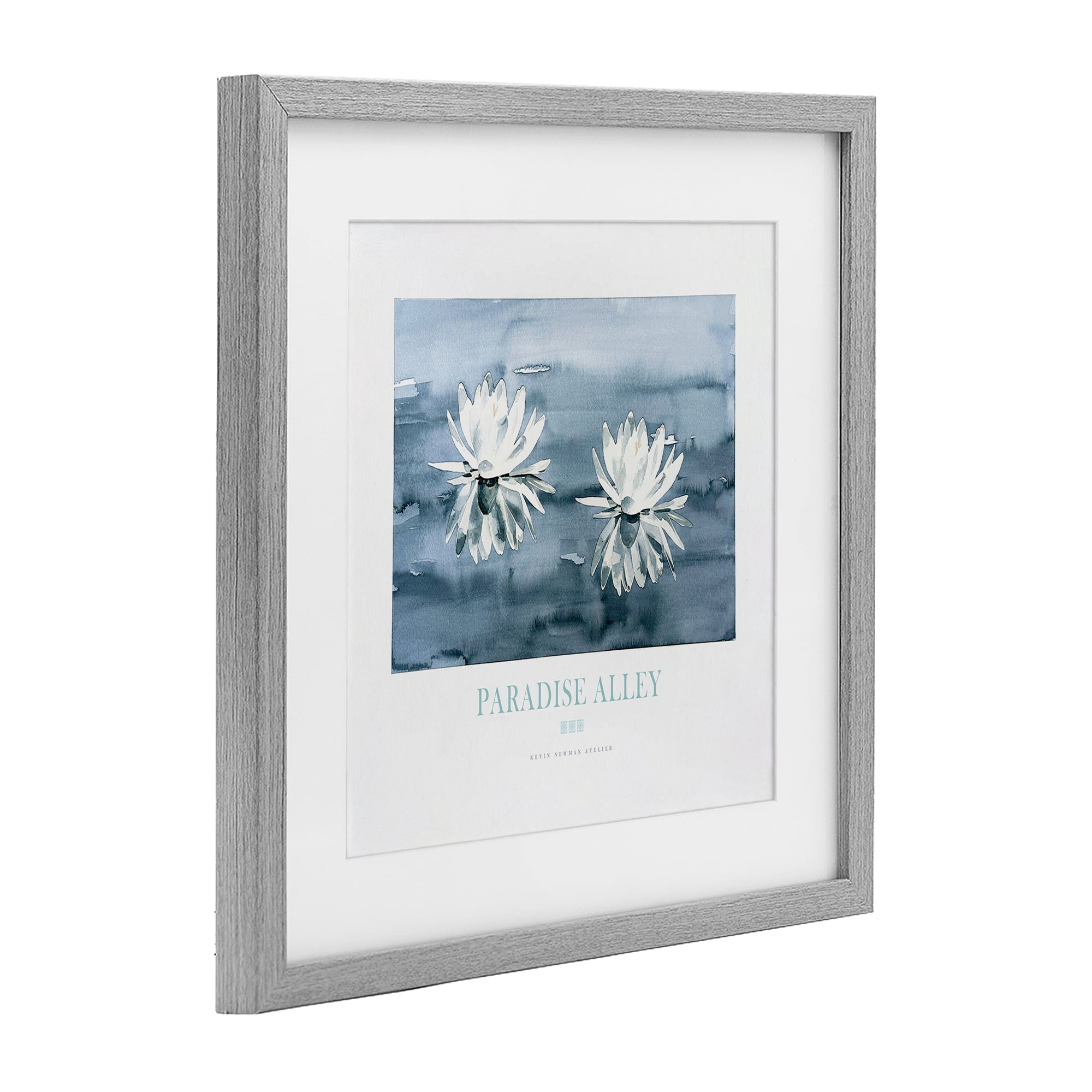 Stupell Industries Paradise Alley Water Lilies Gray Framed Print Under Glass, design by Jadei Graphics