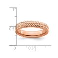 thumbnail image 4 of Rose Plated Sterling Silver Patterned Wedding Band Ring, 4 of 5