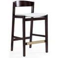 thumbnail image 2 of Home Square 37" Faux Leather Barstool in Ivory & Dark Walnut - Set of 3, 2 of 6