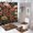 style-5, variant on Boho Vintage Floral 4Pcs Shower Curtain Set Shower Curtain Set with Carpet Bath Mat