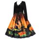 thumbnail image 5 of Vestidos Para Mujer Casual Maxi Vestidos Cosplay Moda Manga Larga Cuello en V Calavera Estampado Señoras Vestido Ajustado Odeerbi ODB137431, 5 of 6