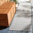 thumbnail image 2 of SAFAVIEH Courtyard Wayra Solid Indoor/Outdoor Runner Rug, Ivory/Grey, 2'2" x 9', 2 of 6