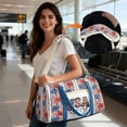 thumbnail image 3 of Garronmavis Patriotic USA Floral Large Quilted Duffle Bag for Women, Weekender Overnight Travel Gym Tote Carry On Bag with Zipper Pockets for Dance, Weekend Trips, 3 of 7