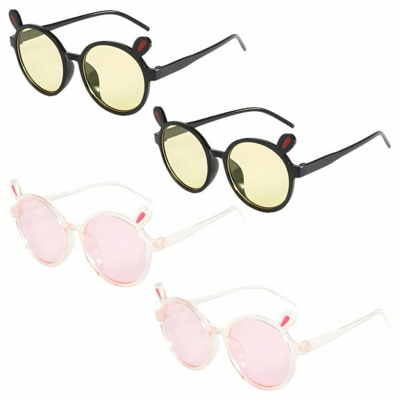 GJX 4Pcs Baby Sunglasses,Decorative and Practical Toddler Sunglasses Age 2-4,Unisex Design for Boys and Girls Infant Sunglasses,Style1