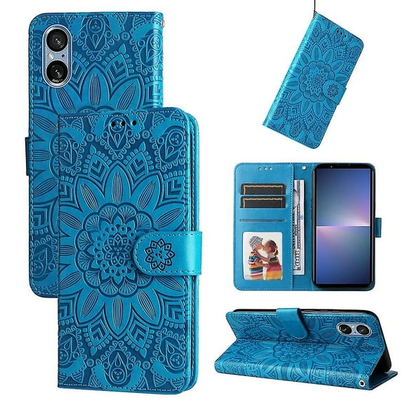 Embossed Sunflower Leather Case For Sony Xperia 5 V