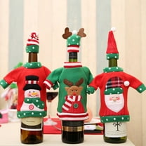 HONITANO 1Set Reindeer Design Ugly Holiday Sweater Wine Bottle Cover Made of Non-Woven Fabric for Festive Occasions