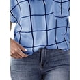 thumbnail image 4 of Gvmfive Women Casual Checked Print Short Sleeve Tops Loose V Neck Blouse Tops, 4 of 4