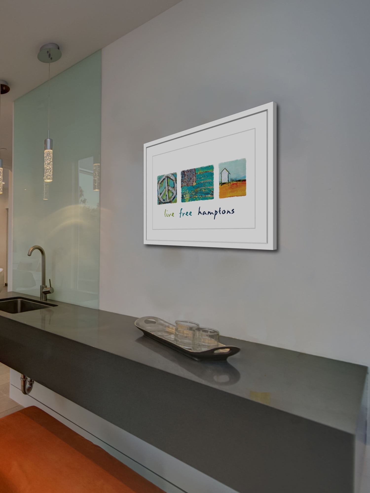 Marmont Hill "Live Free Hamptons" by Tori Campisi Painting Print in Frame