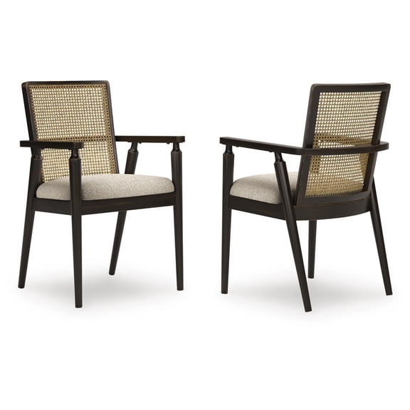 Signature Design by Ashley Galliden Dining Arm Chair, Set of 2, Black