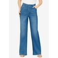 thumbnail image 6 of Roaman's Women's Plus Size Petite Plus Size Classic Stretch Wide Leg Jean, 6 of 6