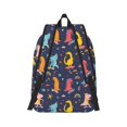 thumbnail image 3 of Balery Cartoon Dinosaur Vintage Canvas Backpack for Men and Women - Large Capacity, Durable Travel Laptop Bag for School, Work, Hiking, and Outdoor Activities, 3 of 7