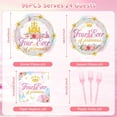 thumbnail image 2 of Princess Birthday Party Decorations, 96 Pcs Four Ever a Princess Plates and Napkins Forks Tableware Set, Girls 4th Birthday Party Supplies Disposable Plates Set for 24, 2 of 5