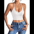 thumbnail image 2 of Camisola Básica de Tirantes Finos con Cuello en V y Canalé para Mujer (2025). XS, 2 of 9