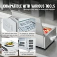 thumbnail image 6 of VEVOR Refrigerated Condiment Prep Station, 130 W Countertop Refrigerated Condiment Station, with 1 1/3 Pan & 4 1/6 Pans, 304 Stainless Body and PC Lid, Sandwich Prep Table with Stainless Guard, ETL, 6 of 9