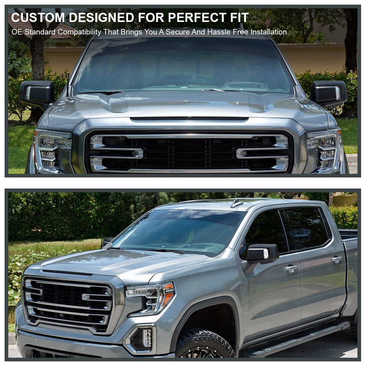 Spec-D Tuning Left Driver Side Black Power Heated Manual Adjust Side Mirror w/ Blind Spot + Temp Sensor Compatible with 2019-2026 GMC Sierra 1500
