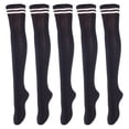 thumbnail image 2 of Lovely Annie Big Girl's Women's 5 Pairs Over Knee High Thigh High Cotton Boot Socks Size 6-9(Black, Coffee, Dark Grey, Khaki, White) 5c1, 2 of 4