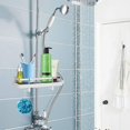 thumbnail image 5 of Estante de ducha sin taladrar Estante de ducha ajustable para la barra de la ducha Almacenamiento de baño con soporte de ducha Estante con 2 ganchos pequeños, 5 of 5