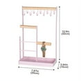 thumbnail image 4 of ProCase Jewelry Organizer Stand Necklace Holder, 4-Tier Jewelry Tower Rack with Earring Tray and Holes, 10 Hooks Necklaces Hanging Storage Tree Display for Bracelets Watches Earrings Rings -Pink, 4 of 7