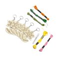 thumbnail image 4 of MasteelfCA 5pcs Wooden Cross Stitch Set Sunflower Shape Cross Stitch Kit Wood Key Ring DIY Crafts, 4 of 7