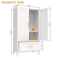 thumbnail image 2 of 60" Tall White Metal Wardrobe with 2 Drawers & Hanging Rod, 2-Door Storage Cabinet with Adjustable Shelf for Bedroom, Office, Entryway, 2 of 8