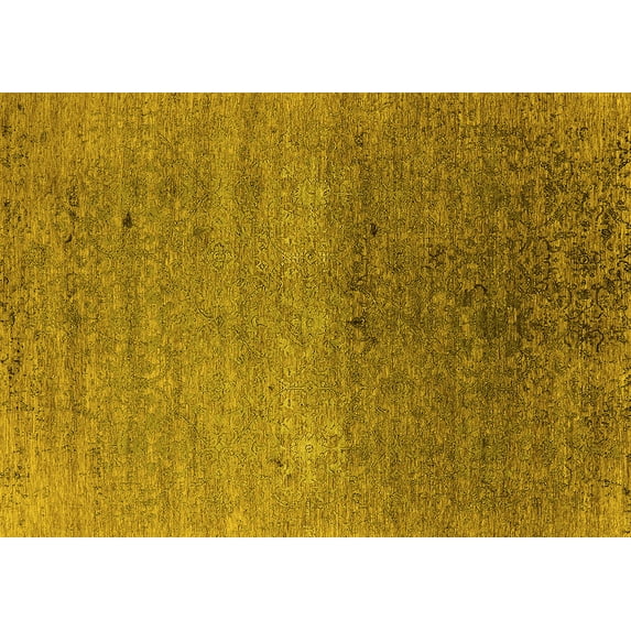 Ahgly Company Indoor Rectangle Oriental Yellow Industrial Area Rugs, 2' x 4'