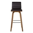 thumbnail image 3 of Armen Living Vienna 30" Bar Height Barstool in Walnut Wood Finish with Brown Faux Leather, 3 of 5