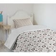 thumbnail image 4 of Ambesonne Geometric Quilted Bedspread Set 2 Pcs, Circlular Doodles, Twin Size, Grey Pale Pink White, 4 of 6