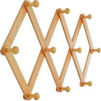 LQQBOX Accordion Wall Hanger, Modern Expandable Coat Rack Wall Mounted, Solid Wooden Wall Hat Rack, 10 Peg