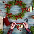 thumbnail image 6 of Christmas Vintage Velvet Ribbon Single Face Spool Satin Velvet Ribbon for Christmas Wreath Decoration DIY Bow Craft Gift Wrapping (Burgundy, 3/8 Inch, 60 Yard), 6 of 8