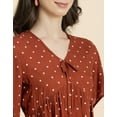 thumbnail image 5 of Moomaya Womens Printed Peplum Top, V Neck Viscose Summer Crop Top, 5 of 9