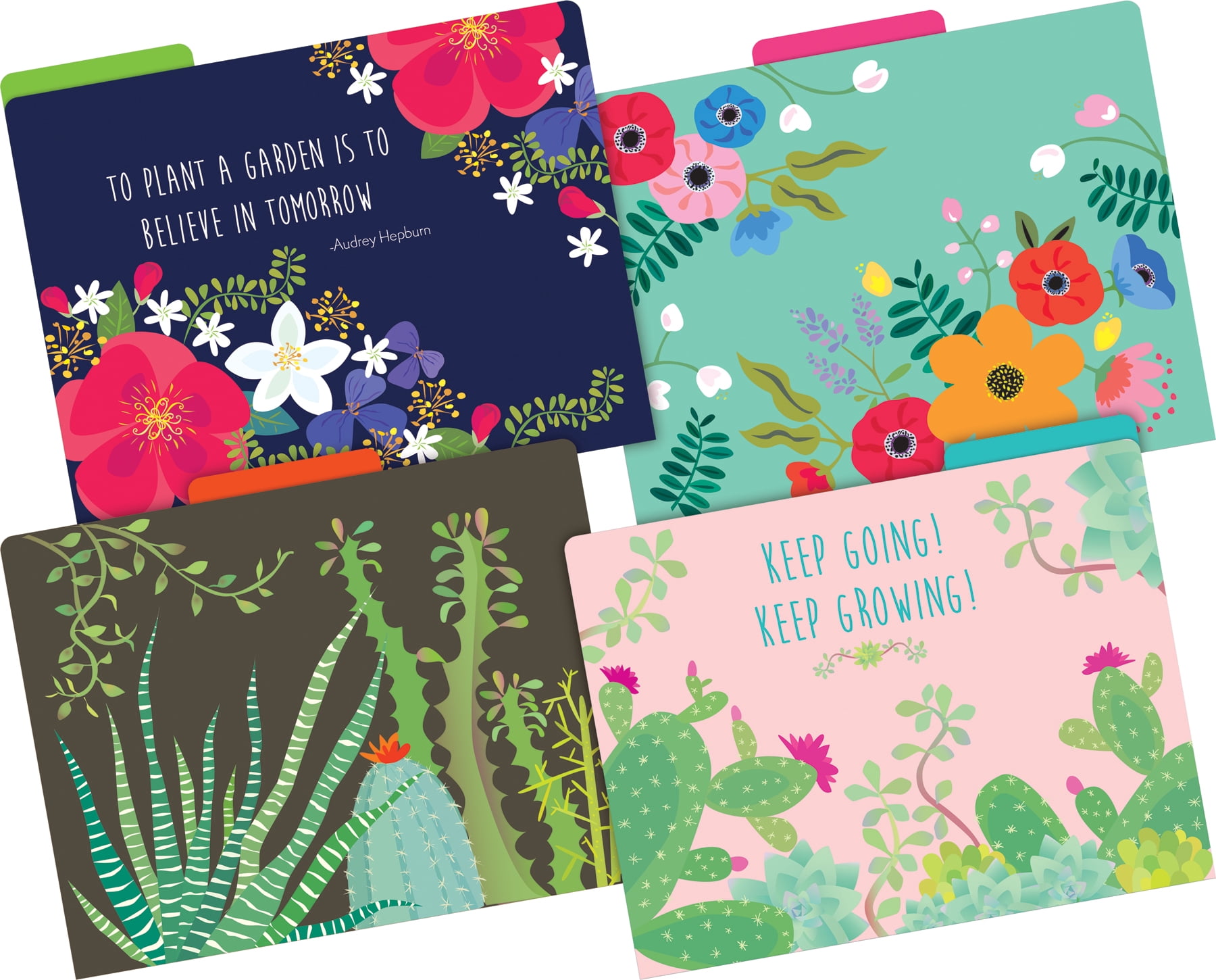 Barker Creek Tab File Folders, Letter Size, Petals & Prickles, Pack Of 36 Folders