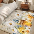 thumbnail image 5 of Daisy Spring Floral 3'x5' Washable Rug, Farmhouse Botanical Bees Elegant Non-Slip Area Rugs for Entryway Kitchen Classroom, StainResistant Dorm Throw Carpet, Low Pile Soft Indoor Floor Mat, 5 of 9