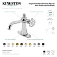 thumbnail image 7 of Kingston Brass KSD3541RX Belknap One-Handle Single-Hole Bathroom Faucet with Deck Plate and Push Pop-Up Drain, Polished Chrome, 7 of 7