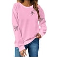 thumbnail image 3 of Feancey Sweatshirt for Women Oversized Halloween Graphic Sweatshirts Vintage Spider Web Print Long Sleeve Shirt Teen Girl Crewneck Pullovers Pink XXL, 3 of 5