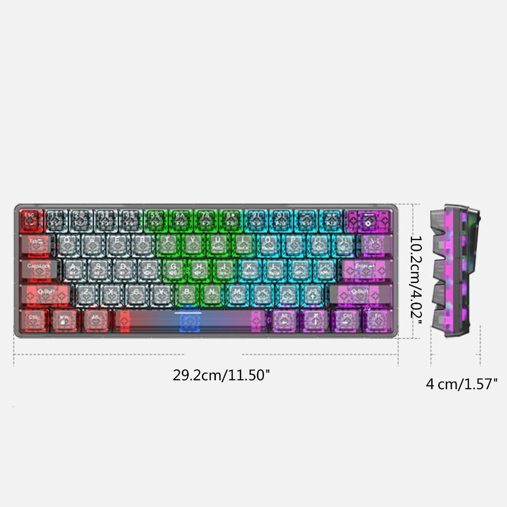 61 Keys Mechanical Keyboard USB RGB Backlit Gaming Mechanical Keyboard For Desktop Household Computer Accessories