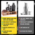 thumbnail image 5 of Bartender Kit with Whiskey Smoker 13 pcs Bamboo Stand Cocktail Set Black Matte, 5 of 6