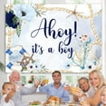 thumbnail image 4 of Blue Floral Ahoy It A Boy Backdrop For Baby Shower, 4 of 5