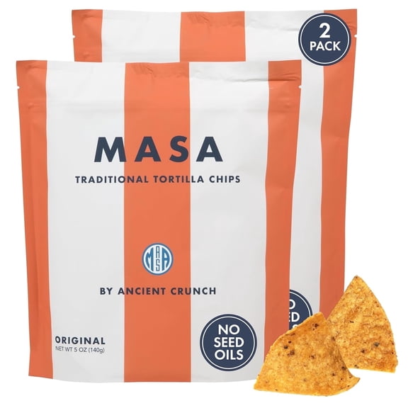 MASA Traditional Tortilla Chips, Original, 5oz 2 Bags