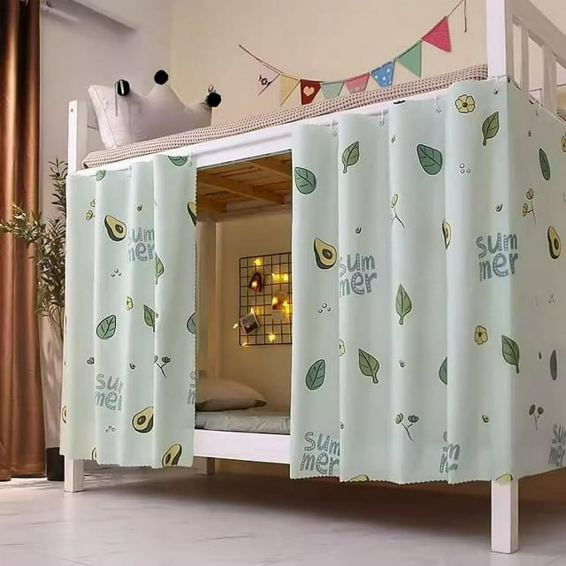 CHUANK Upper/Bottom Bunk Bed Curtains Dorm Home Blackout Privacy Bed Cloth Curtain Shading Breathable Dustproof Bed Canopy with Rope and Buckles for Kids Teen Loft Bed Single Sleeper