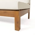 thumbnail image 5 of Timothy Outdoor 11 Seater Acacia Wood Sectional Sofa and Club Chair Set, Teak Finish, Beige, 5 of 10