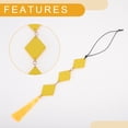 thumbnail image 5 of Unique Bargains 1 Pc Faux Leather Square Tassel Car Rear View Mirror Pendant Accessories Car Hanging Ornament Yellow, 5 of 6