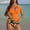 Orange, variant on asdoklhq Wetsuit Womens Swimsuits One Piece Swimsuits Fashion Women Summer Print with Chest Cushion and No Steel Support Backless Strap Bikini Swimsuit Orange 2X