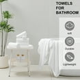 thumbnail image 3 of Beartech 8 Piece Microfiber Bath Towel Set,700GSM Quick Dry & Less Lint, 2 Oversized Bath Towels, 2 Towels & 4 Washcloths,Highly Absorbent,Ultra Soft Shower Towel For Bathroom Hotel-White, 3 of 8