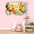 thumbnail image 4 of Easter Happy Wall Decoration 3D Effect Rabbit Wall Decoration Easter Egg Wall Stickers Large Rabbit Wall Stickers Cartoon Rabbit Wall Stickers Suitable For Children's Rooms Bathroom Wall Decals Wall, 4 of 4