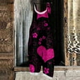 thumbnail image 4 of Fgvctg Valentine's Day Jumpsuits for Women Dressy Sleeveless Date Night Spaghetti Straps Overalls Comfy Wide Leg Pant Love Heart Graphic Bib Overalls Rompers Sprimg Pants With Pockets Wine L, 4 of 5